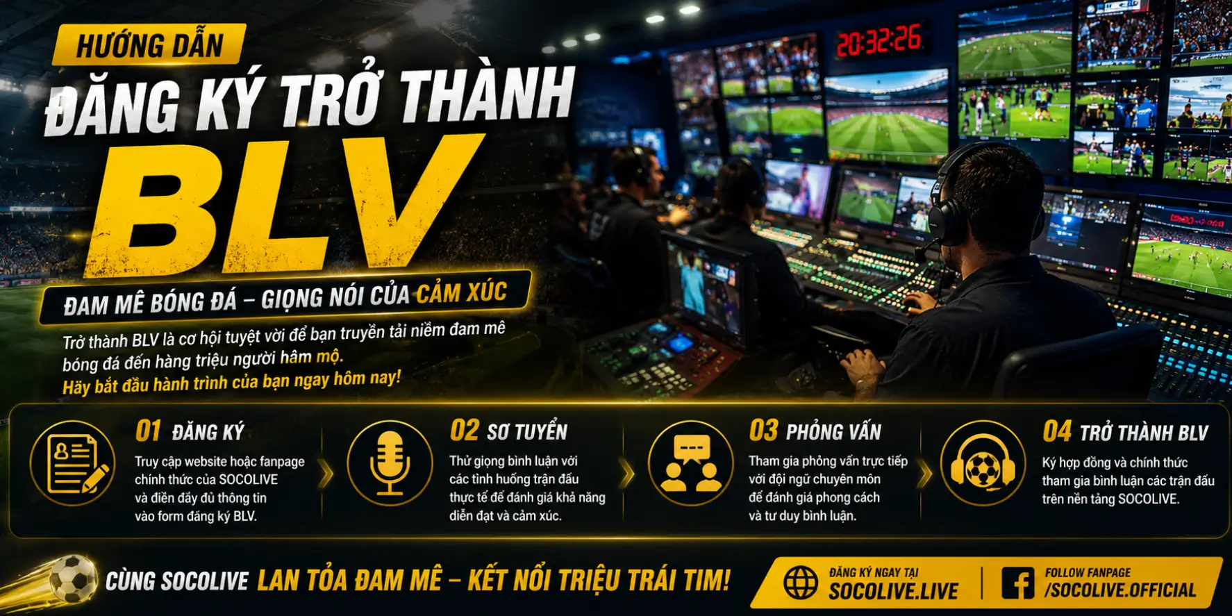 Hướng dẫn cách đăng ký trở thành BLV